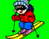 Coloring page Little boy skiing painted bydylan10