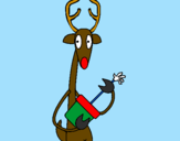 Coloring page Reindeer playing the zambomba painted byEvan