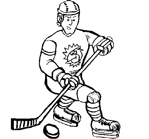 Coloring page Ice hockey player painted byadam
