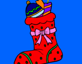 Coloring page Stocking with presents II painted bymariana