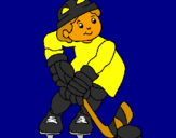 Coloring page Little boy playing hockey painted bygrady     
