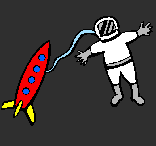 Rocket and astronaut