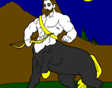 Coloring page Centaur with bow painted bymason stuart