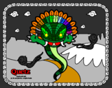 Coloring page Quetz painted byEvan Burns