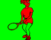 Coloring page Female tennis player painted bytucker