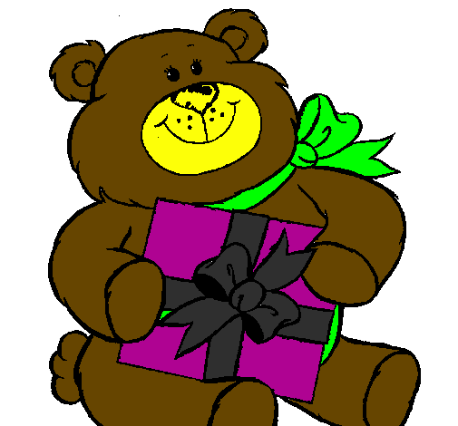 Bear with present