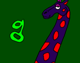 Coloring page Giraffe painted byamalia