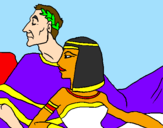 Coloring page Caesar and Cleopatra painted bylogan