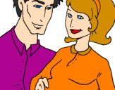 Coloring page Father and mother painted byffff