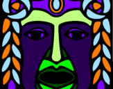 Coloring page Maya  Mask painted bymayan mask