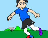 Coloring page Playing football painted byMESSI