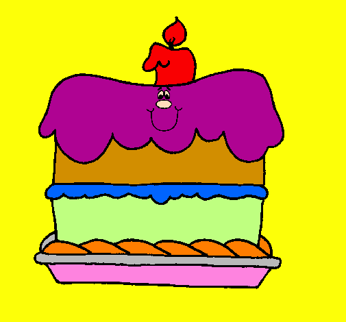 Coloring page Birthday cake painted bymaliya