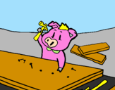 Coloring page Three little pigs 3 painted byElla