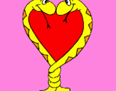 Coloring page Snakes in love painted byTERESA     