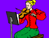 Coloring page Female violinist painted byrex