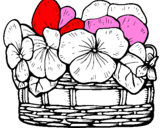 Coloring page Basket of flowers 12 painted bykarine gabriele de souza