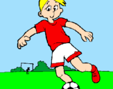 Coloring page Playing football painted byMARTA