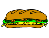 Coloring page Vegetable sandwich painted byEmily