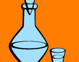 Coloring page Carafe and glass painted byHECTOR