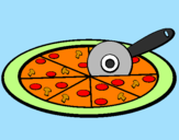 Coloring page Pizza painted byJorge