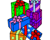 Coloring page A mountain of presents painted bygeena