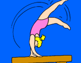 Coloring page Exercising on pommel horse painted byantonella berlar
