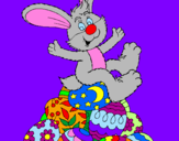 Coloring page Easter bunny painted bymattia