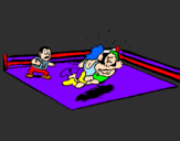 Coloring page Fighting in the ring painted bydd