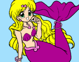 Coloring page Mermaid painted bysima