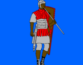 Coloring page Roman soldier painted bynate