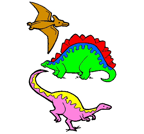 Three types of dinosaurs