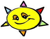 Coloring page Smiling sun painted bymory