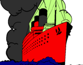 Coloring page Steamboat painted bygabor