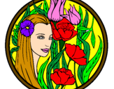 Coloring page Princess of the forest 3 painted bysima