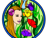 Coloring page Princess of the forest 3 painted bymory
