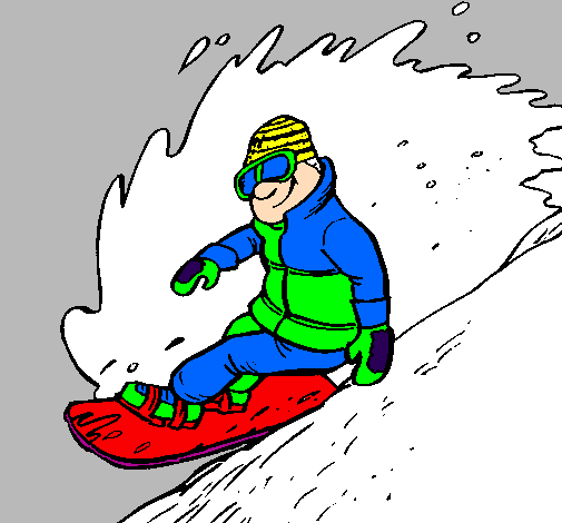 Descent on snowboard