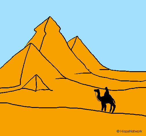 Landscape with pyramids