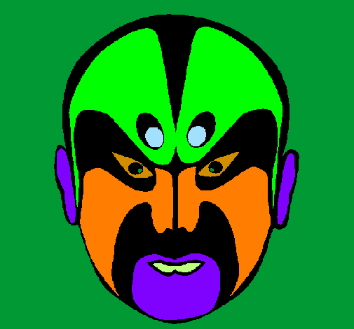 Coloring page Asian wrestler painted bykelan
