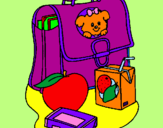 Coloring page Backpack and breakfast painted byLisa