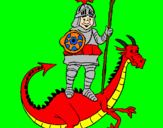 Coloring page Saint George and the dragon painted bygonzalo