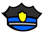 Coloring page Police cap painted bykelan