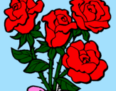 Coloring page Bunch of roses painted byeu