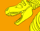 Coloring page Tyrannosaurus Rex skeleton painted byalex