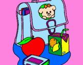 Coloring page Backpack and breakfast painted byAriana$