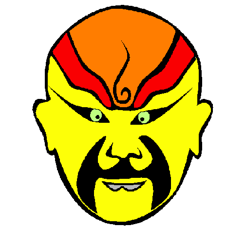 Coloring page Oriental wrestler painted byrishikesh