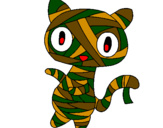 Coloring page Doodle the cat mummy painted byarmycat