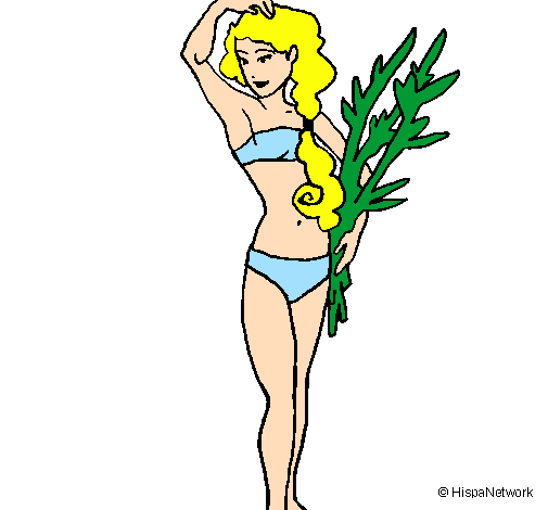 Roman woman in bathing suit