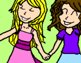 Coloring page Girls shaking hands painted bySNOOP DOG