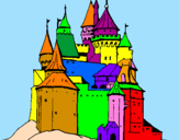 Coloring page Medieval castle painted byEstefania