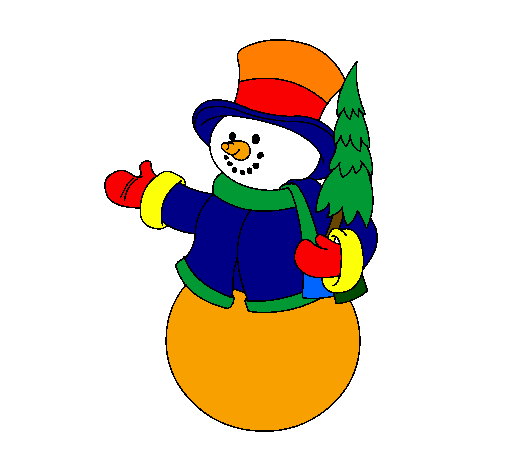 snowman with tree